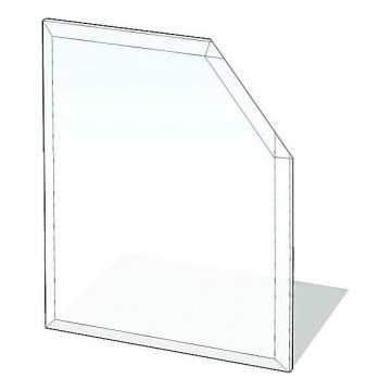 Предтопочный лист из стекла 1250x1250x8 мм скошенный квадрат