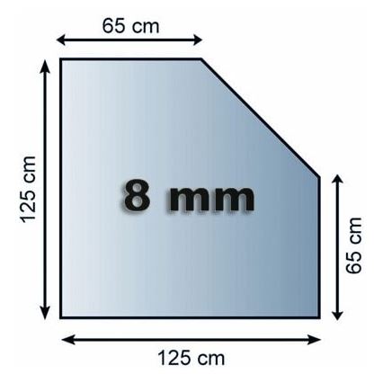Предтопочный лист из стекла 1250x1250x8 мм скошенный квадрат