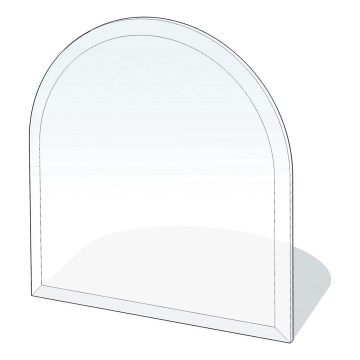 Предтопочный лист из стекла 800x800x8 мм полуарка