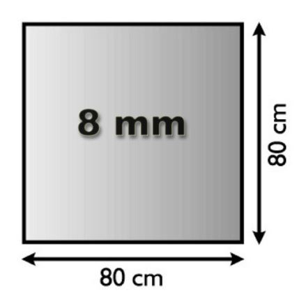 Предтопочный лист из стекла 800x800x8 мм квадрат