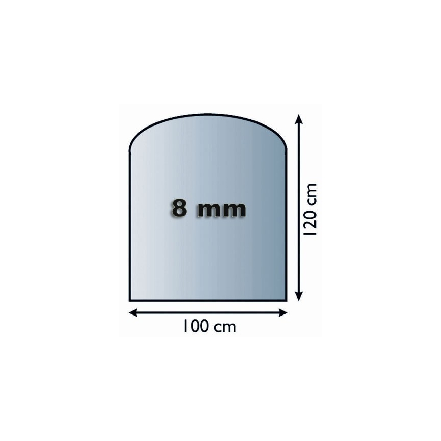 Предтопочный лист из стекла 1200x1000x8 мм полуарка