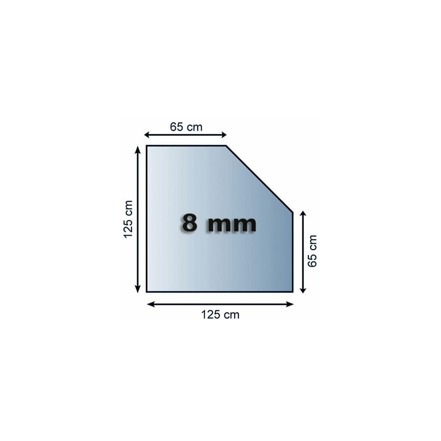 Предтопочный лист из стекла 1250x1250x8 мм скошенный квадрат