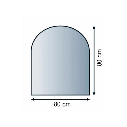 Предтопочный лист из стекла 800x800x8 мм полуарка
