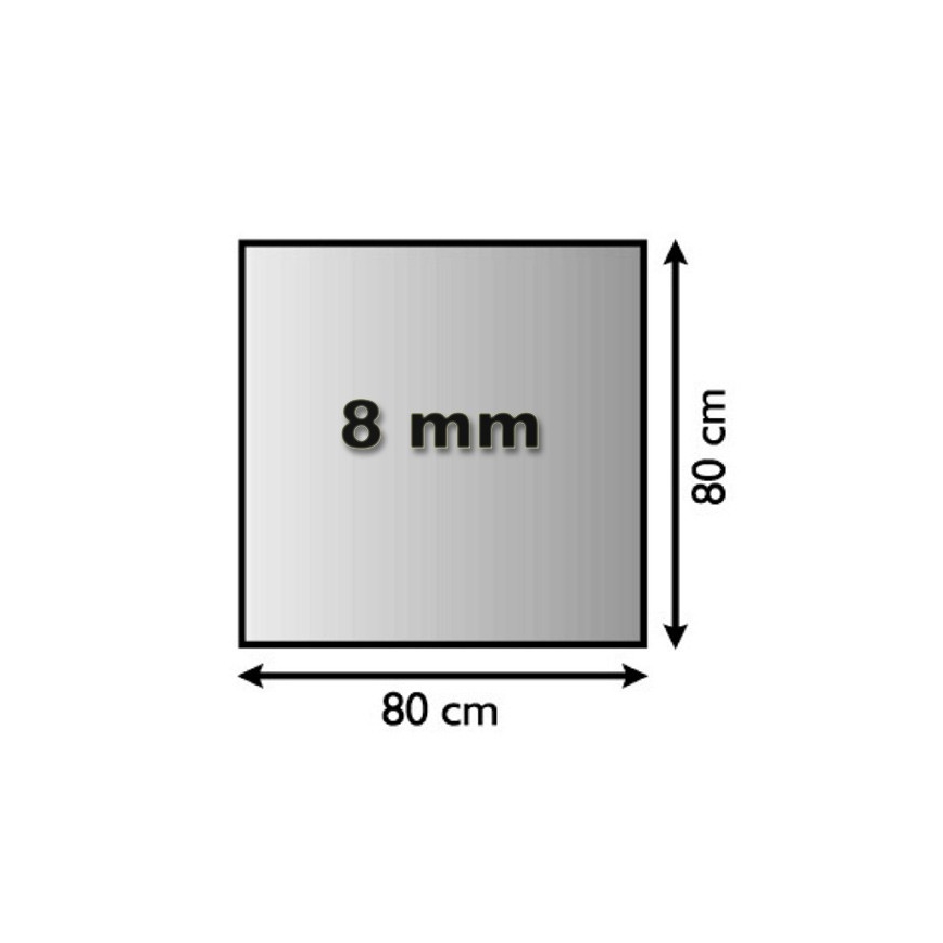 Предтопочный лист из стекла 800x800x8 мм квадрат