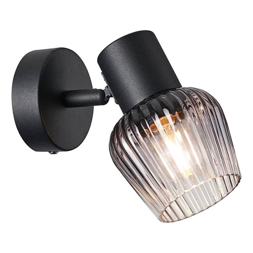Prezent 14100 - Настенный точечный светильник OASIS 1xE27/60W/230V черный/дымчатый