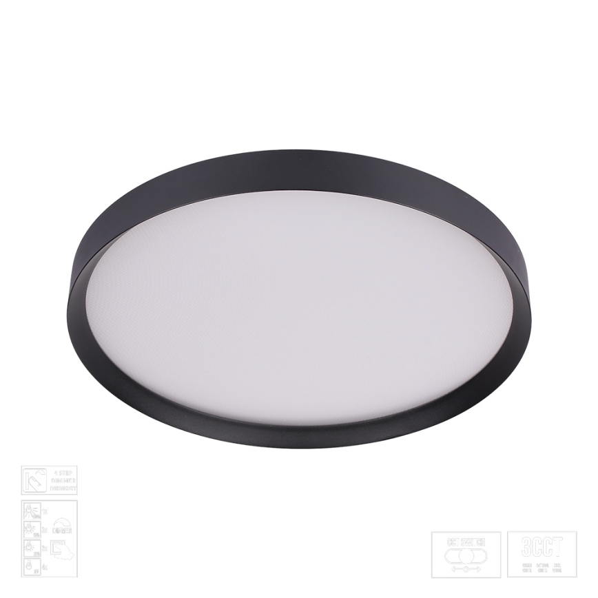 Prezent 17313 - LED стельовий світильник MAYSA з регулюванням яскравості (диммер), LED/36W/230V, 3000/4000/6000K, діаметр 39,5 см, чорний