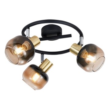 Prezent 27515 - Точечный светильник PEGAS 3xE14/40W/230V черный/дымчатый