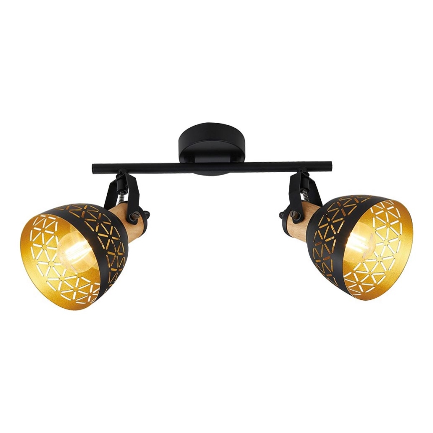Prezent 27523 - Точечный светильник MESCALA 2xE14/40W/230V черный/каучуковое дерево