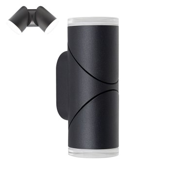 Prezent 28210A - LED Вуличний настінний точковий світильник AKARA 2xLED/5W/230V IP65 чорний