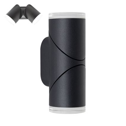 Prezent 28210A - LED Вуличний настінний точковий світильник AKARA 2xLED/5W/230V IP65 чорний