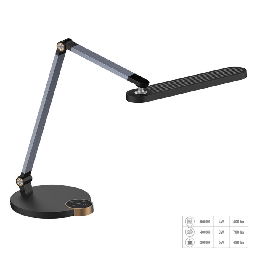 Prezent 31217 - Сенсорна гнучка настільна LED лампа з регулюванням яскравості VIVID LED/10W/230V 3000-6500K