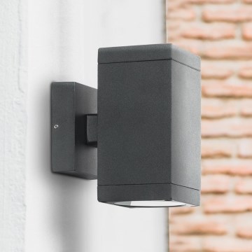 Prezent 39034 - Вуличний настінний світильник RETO SQ 2xGU10/35W/230V IP54