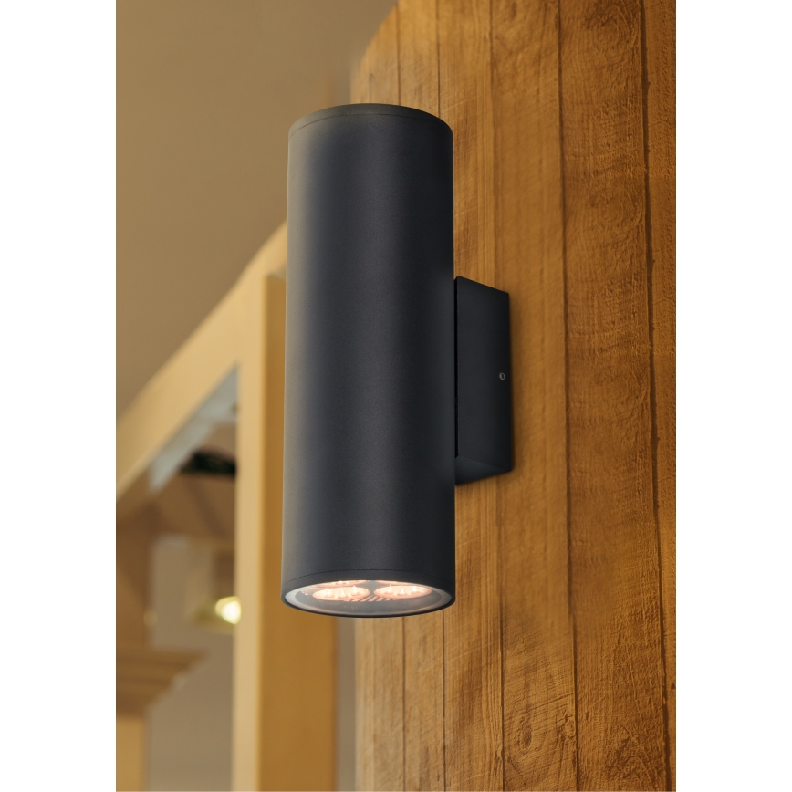 Prezent 39037 - Вуличний настінний світильник RETO XL 2xE27/60W/230V IP54
