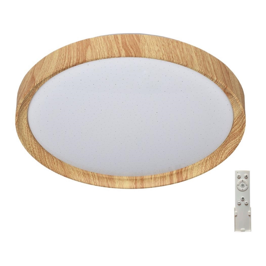 Prezent 71330 - Светодиодный диммируемый потолочный светильник WOODEN LED/33W/230V 3000-6500K + пульт ДУ