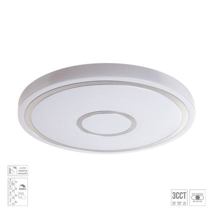 Prezent 71341 - Диммируемый потолочный светильник MOZAN LED/30W/230V 3000/4000/6500K Ø 38 см белый