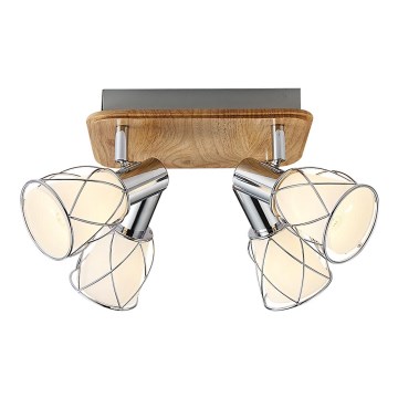 Prezent 75453 - Точечный светильник PADRE 4xE14/40W/230V дуб