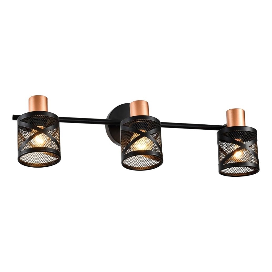 Prezent 75469 - Настенный точечный светильник ANTARES 3xE14/40W/230V черный/медный