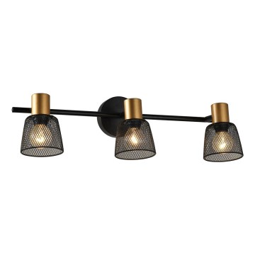 Prezent 75472 - Настенный точечный светильник DAYTONA 3xE14/40W/230V черный/золотистый