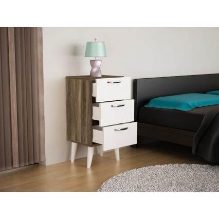 Приліжкова тумбочка BELLINI 80x40 см коричневий/білий