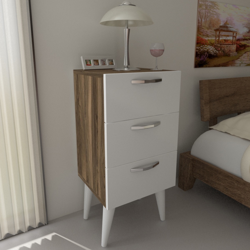 Приліжкова тумбочка BELLINI 80x40 см коричневий/білий