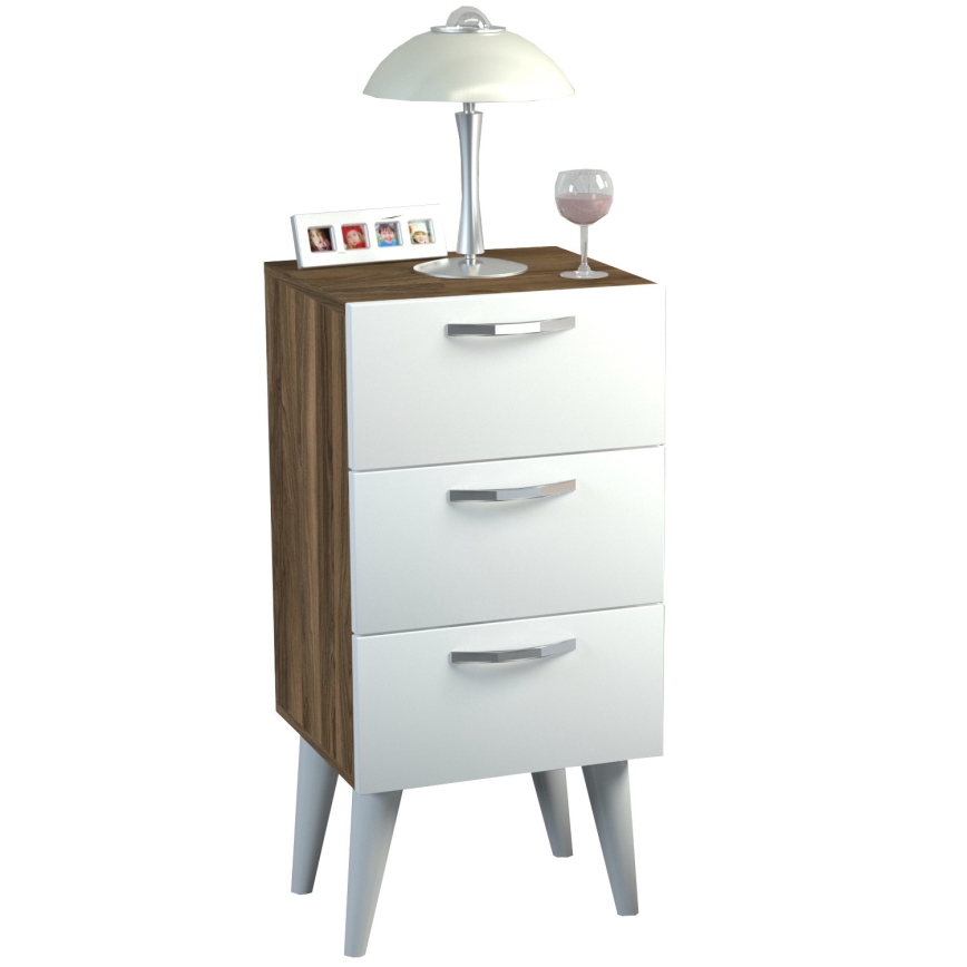 Приліжкова тумбочка BELLINI 80x40 см коричневий/білий