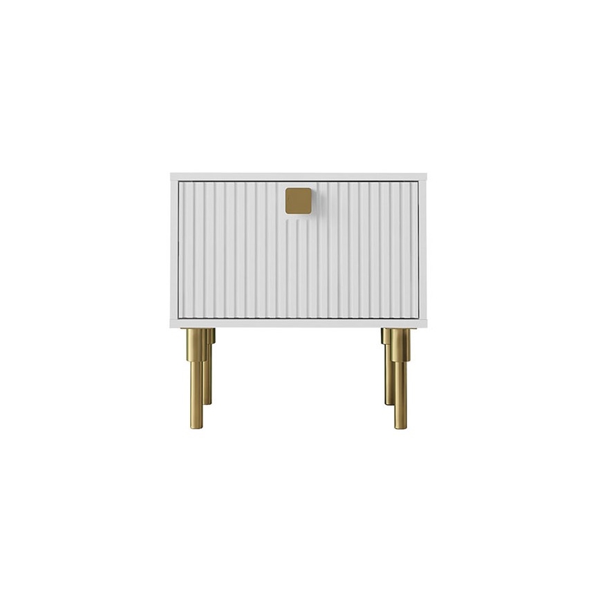 Приліжкова тумбочка DORSET 50x50 см білий/золотий