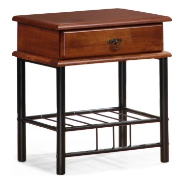 Приліжкова тумбочка FIONA 55x48 см коричневий/чорний