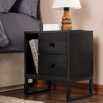 Приліжкова тумбочка GLIMMER 50x45,2 см чорний