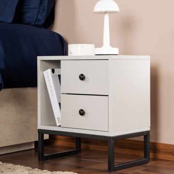 Приліжкова тумбочка GLIMMER 50x45,2 см сірий/чорний