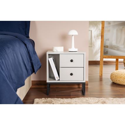 Приліжкова тумбочка GLIMMER 50x45,2 см сірий/чорний