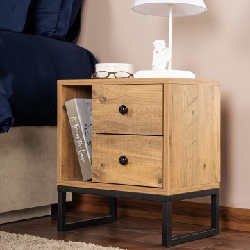 Приліжкова тумбочка GLIMMER 50x45,2 см сосна атлантік/чорний