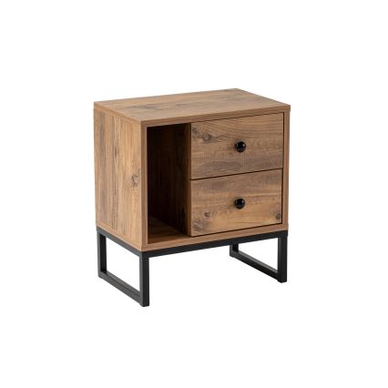 Приліжкова тумбочка GLIMMER 50x45,2 см сосна атлантік/чорний