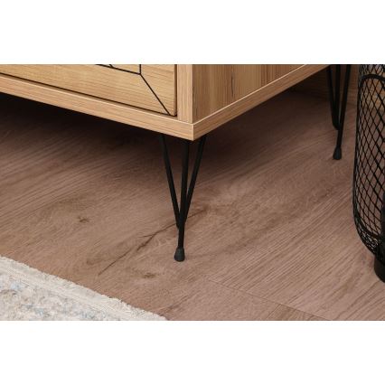 Приліжкова тумбочка LUNA 55x50 см коричневий/чорний