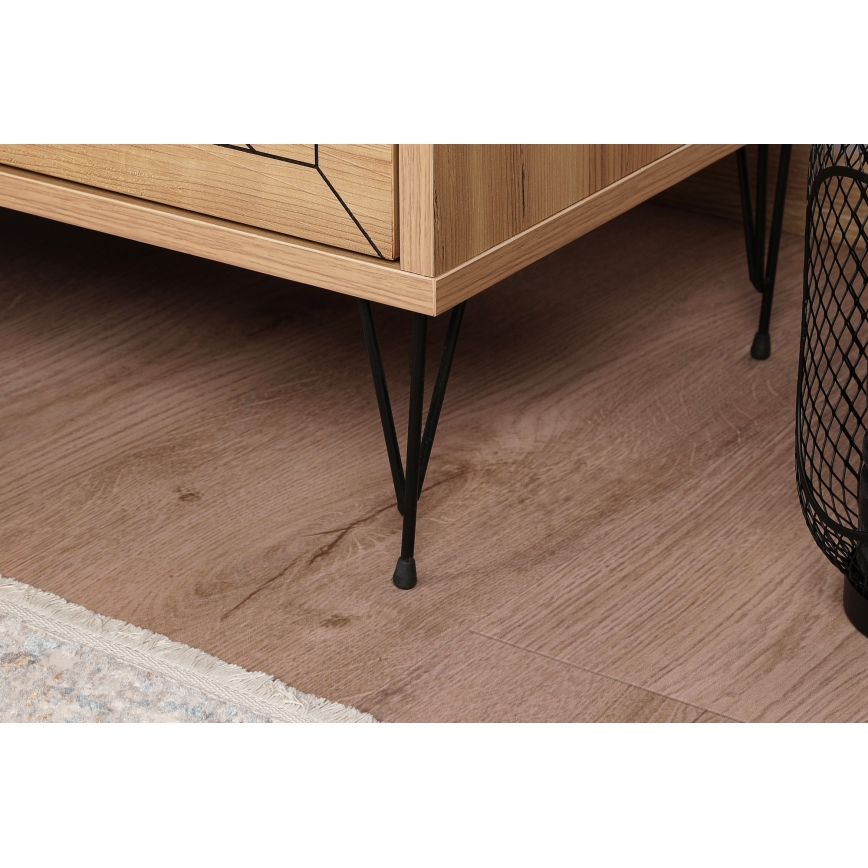 Приліжкова тумбочка LUNA 55x50 см коричневий/чорний