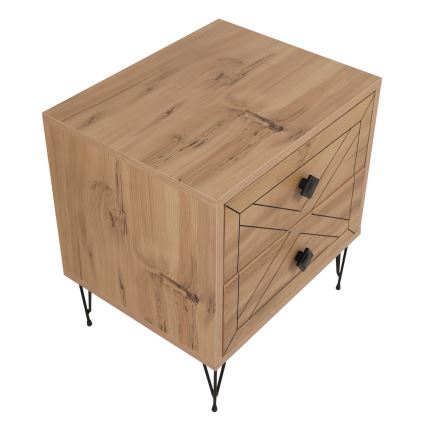 Приліжкова тумбочка LUNA 55x50 см коричневий/чорний