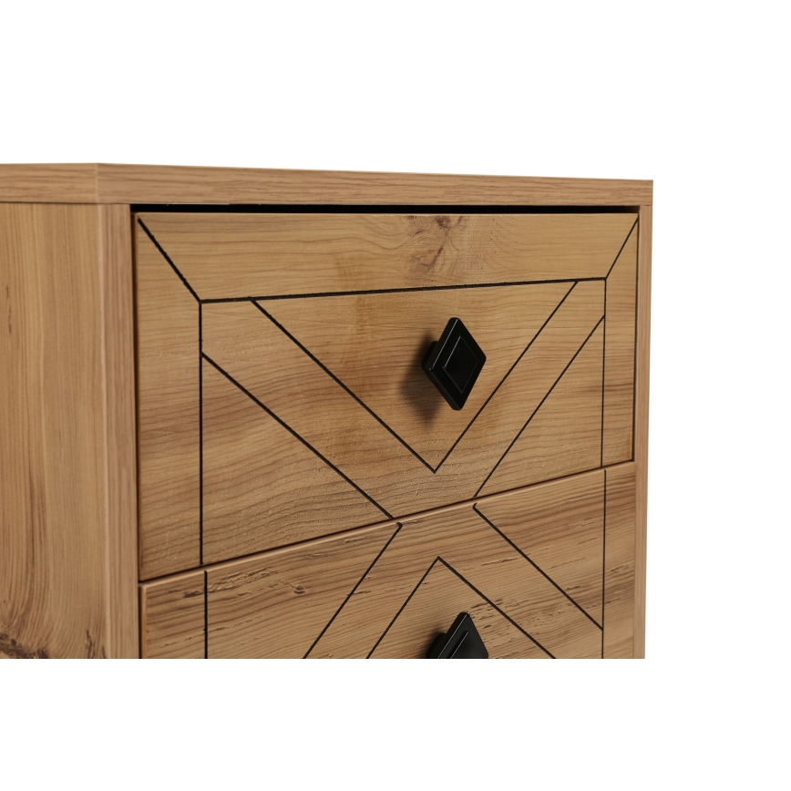 Приліжкова тумбочка LUNA 55x50 см коричневий/чорний