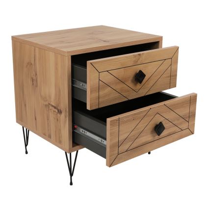 Приліжкова тумбочка LUNA 55x50 см коричневий/чорний