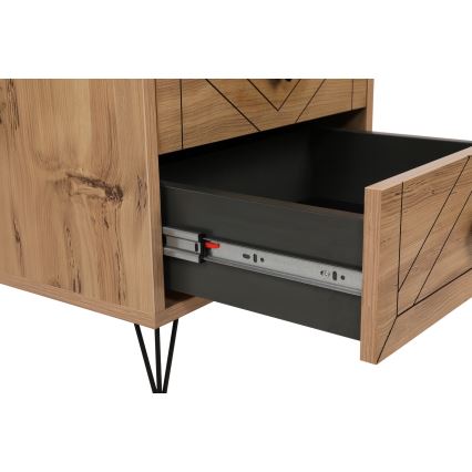 Приліжкова тумбочка LUNA 55x50 см коричневий/чорний