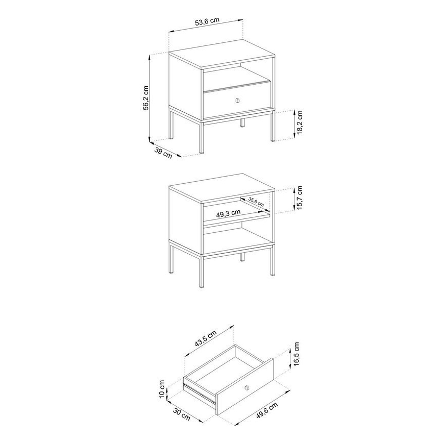 Приліжкова тумбочка MONO 56x54 см синій
