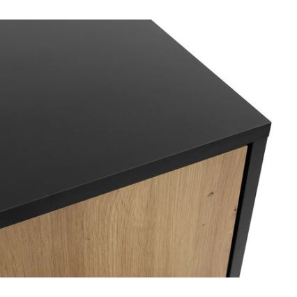 Приліжкова тумбочка OVESSI 52x47 см чорний/дуб артісан