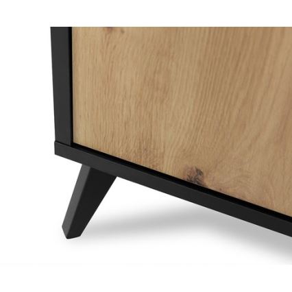 Приліжкова тумбочка OVESSI 52x47 см чорний/дуб артісан