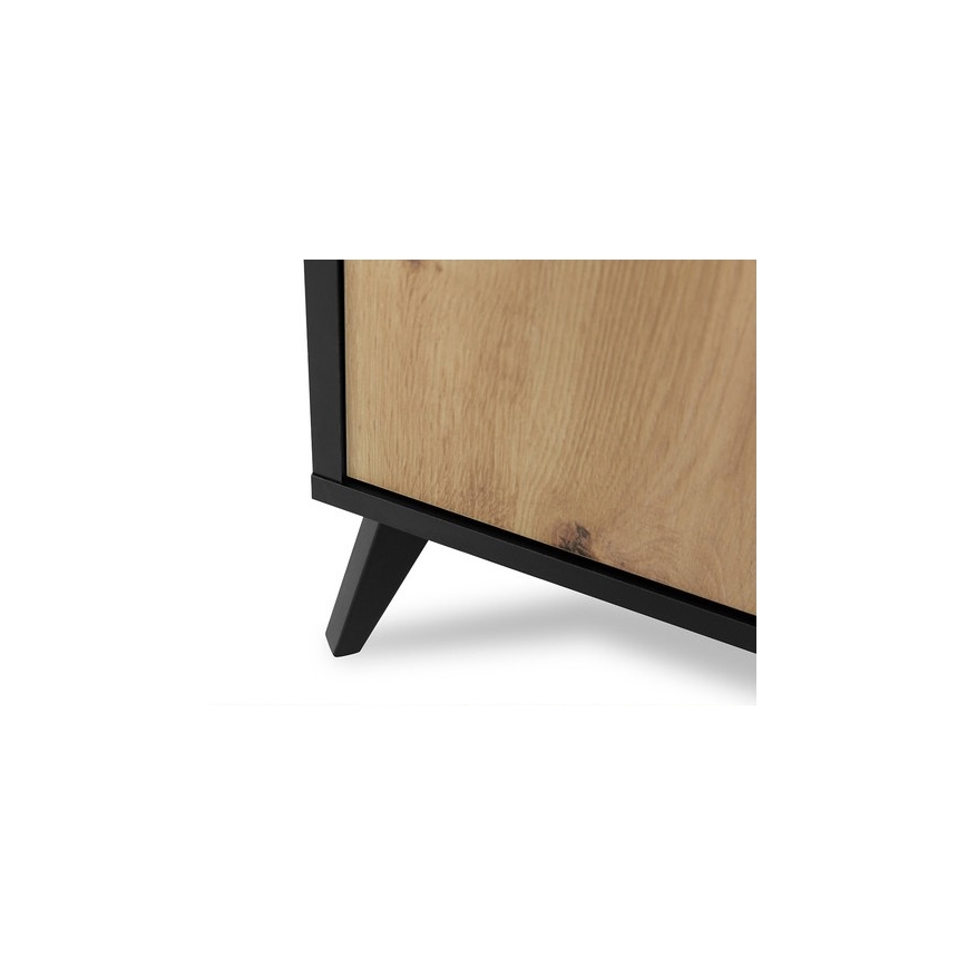 Приліжкова тумбочка OVESSI 52x47 см чорний/дуб артісан
