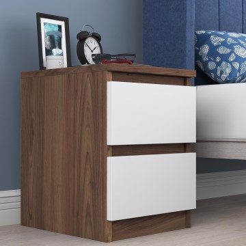 Приліжкова тумбочка WALNUT 46,8x35 см коричневий/білий