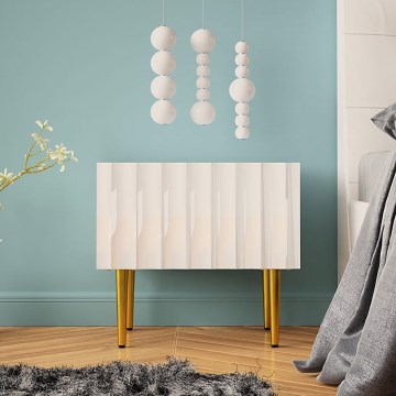 Приліжкова тумбочка ARCOS 46x50 см білий/золотий