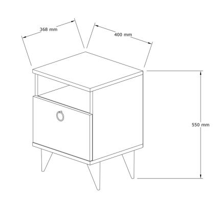 Приліжкова тумбочка BARLO 50x40 см коричневий