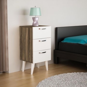 Приліжкова тумбочка BELLINI 80x40 см коричневий/білий