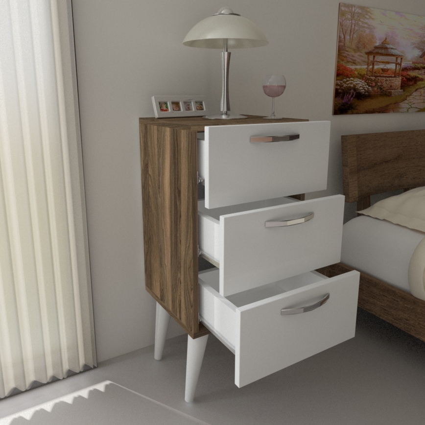 Приліжкова тумбочка BELLINI 80x40 см коричневий/білий