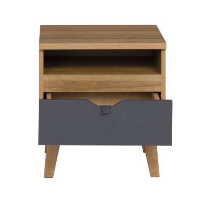 Приліжкова тумбочка BORIA 48x45 см коричневий/антрацит