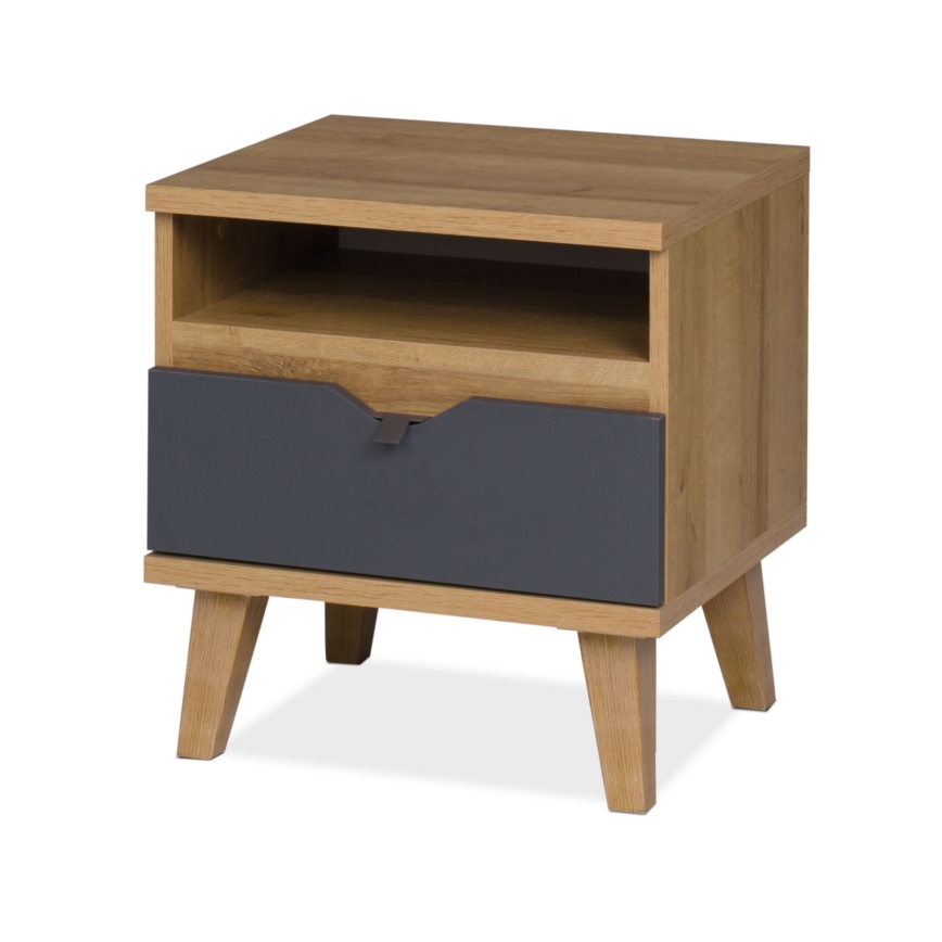 Приліжкова тумбочка BORIA 48x45 см коричневий/антрацит