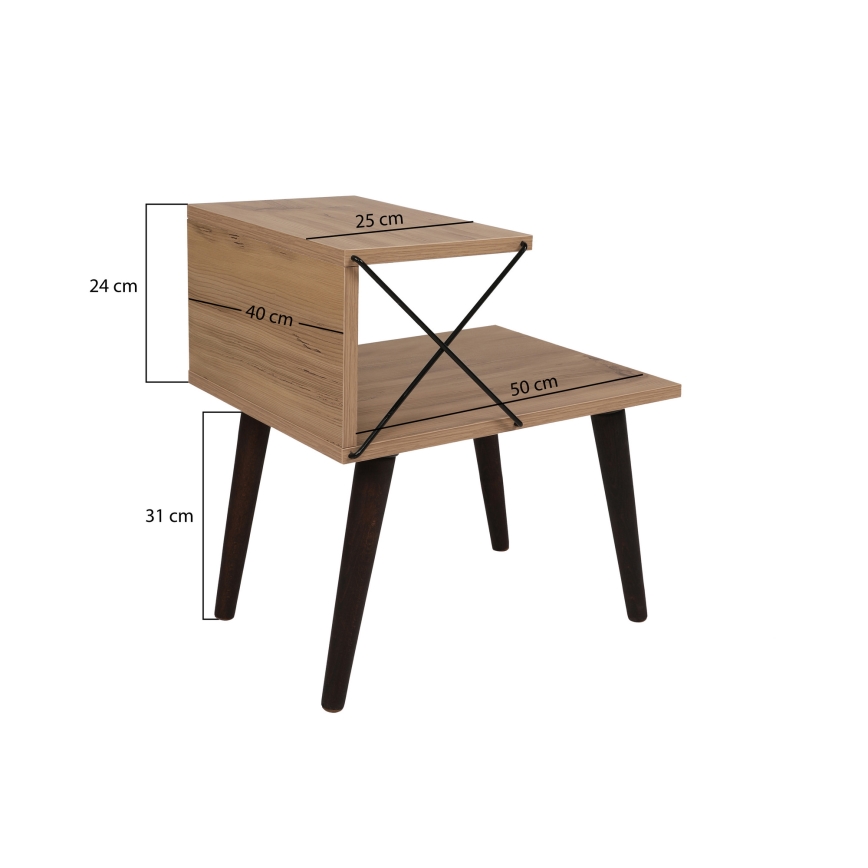 Приліжкова тумбочка CROSS 55x50 см коричневий